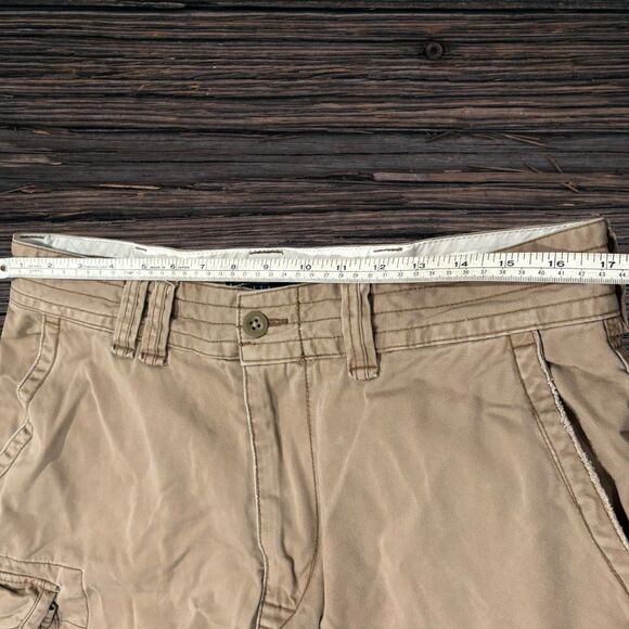 Vintage Y2K Polo Ralph Lauren Cargo Shorts Size 34 Khaki 10” Inseam Heavy Cotton - Picture 7 of 8
